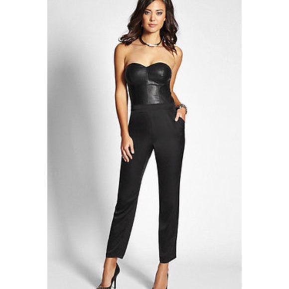 guess faux leather jumpsuit